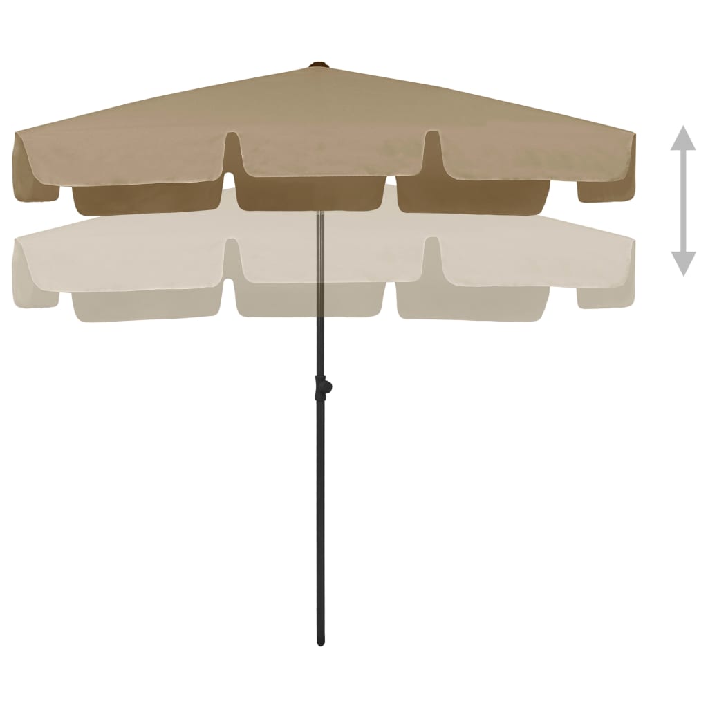strandparasol 200x125 cm gråbrun