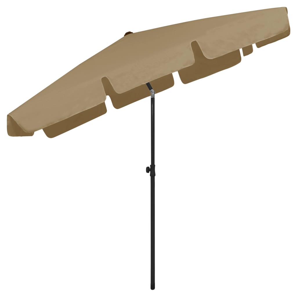 strandparasol 200x125 cm gråbrun