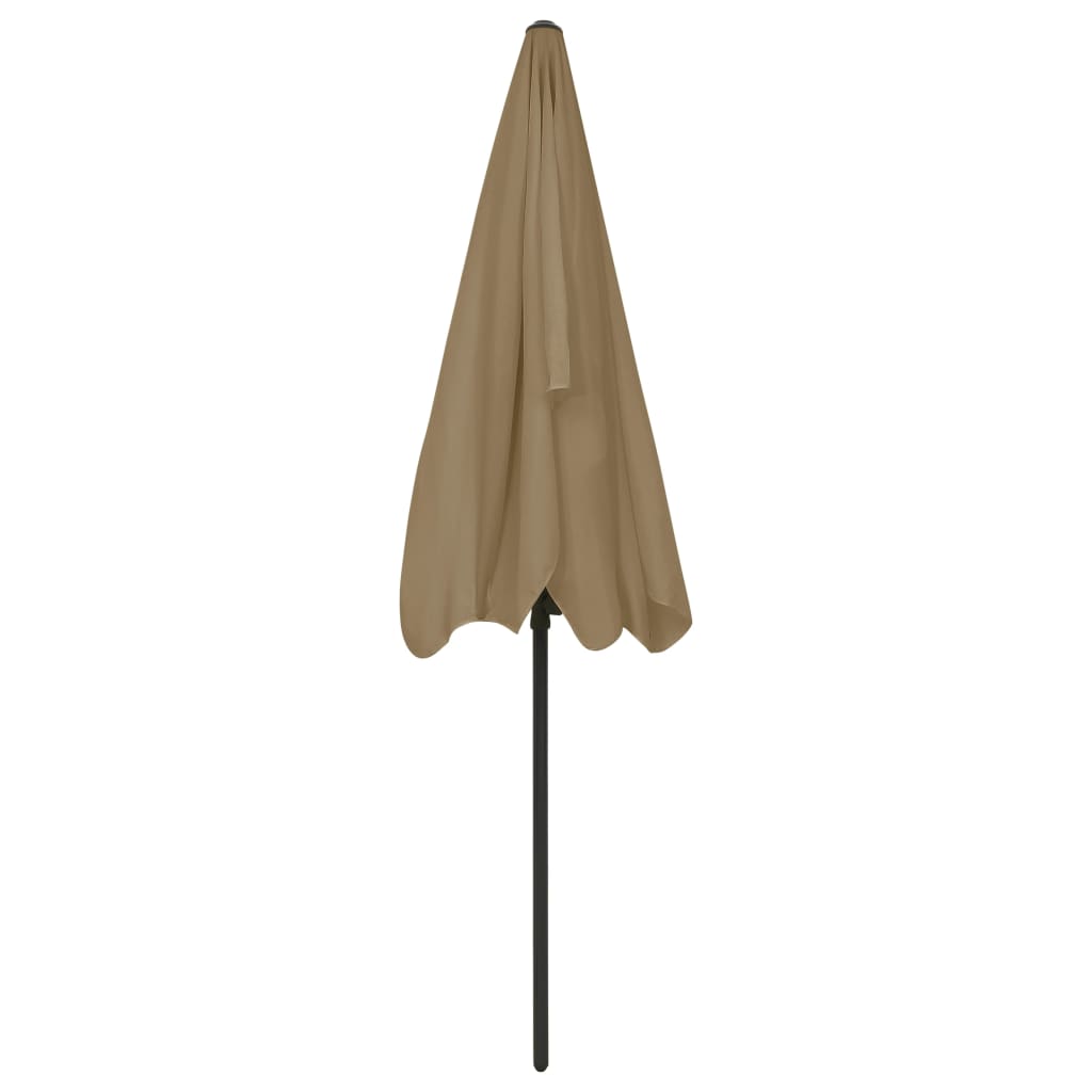 strandparasol 200x125 cm gråbrun