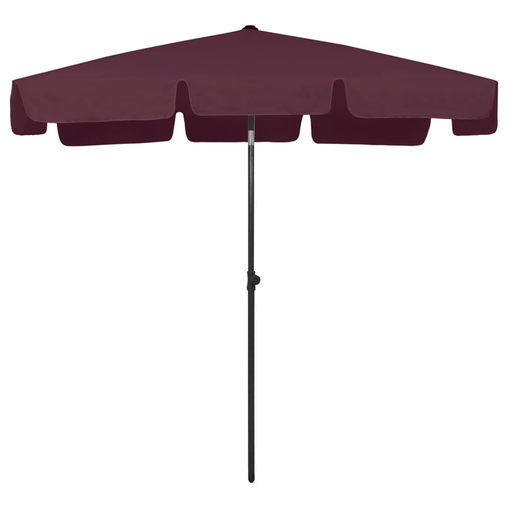 strandparasol 200x125 cm bordeauxrød