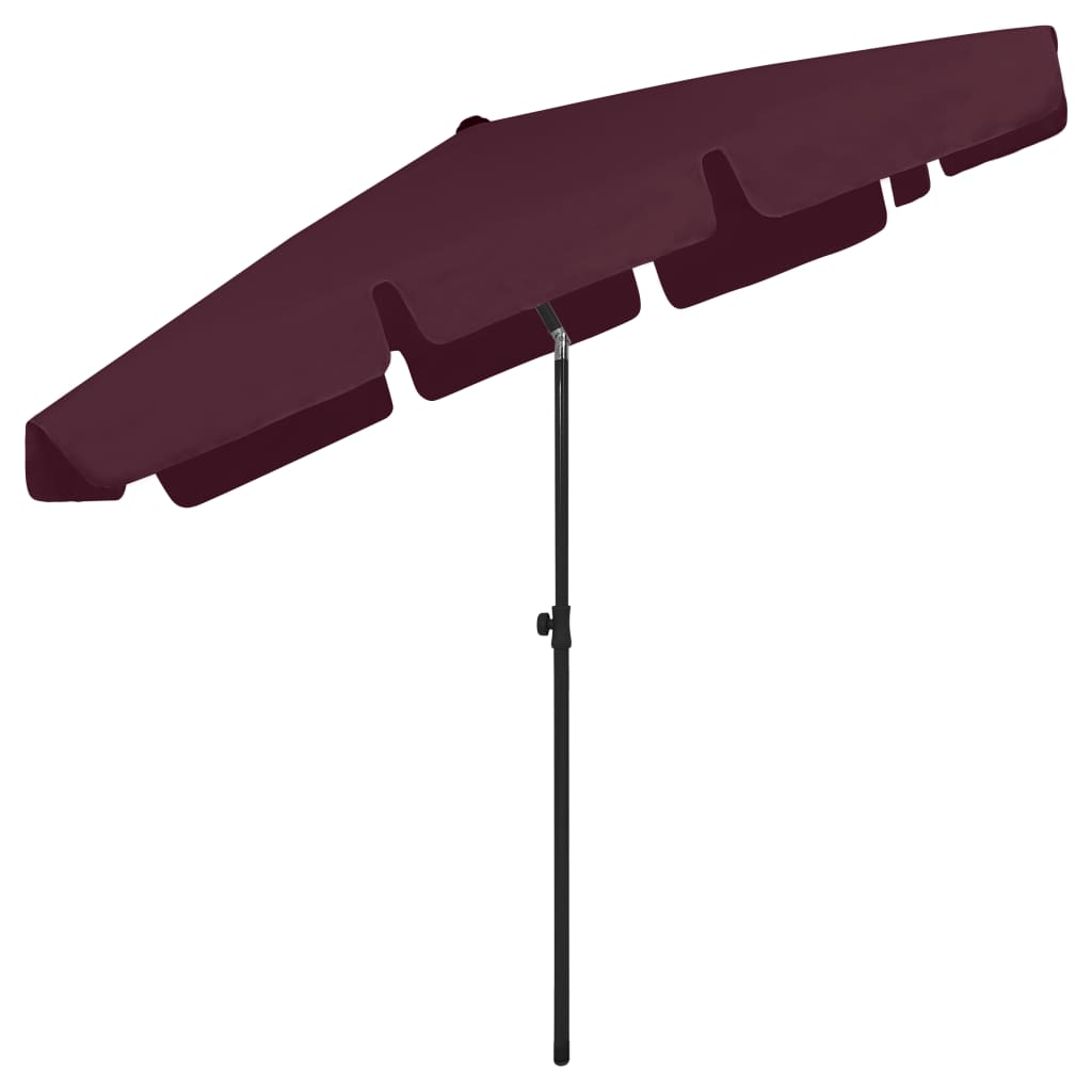 strandparasol 200x125 cm bordeauxrød