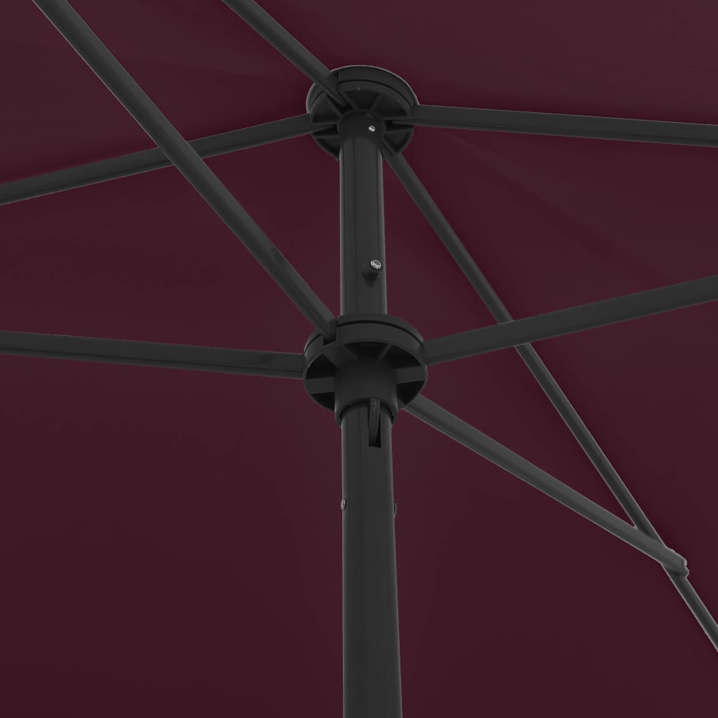 strandparasol 200x125 cm bordeauxrød
