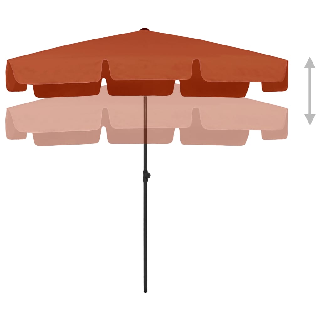 strandparasol 200x125 cm terrakotta