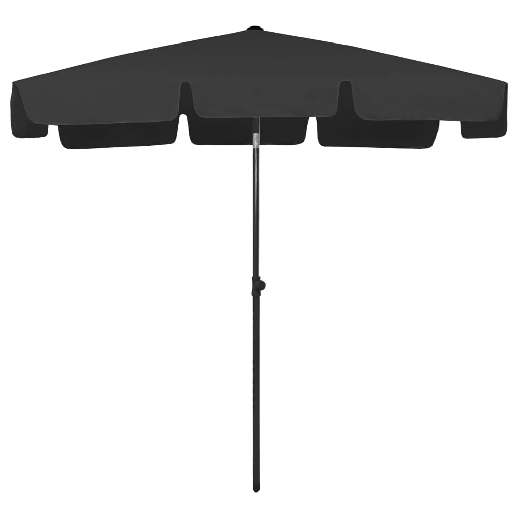 strandparasol 200x125 cm sort