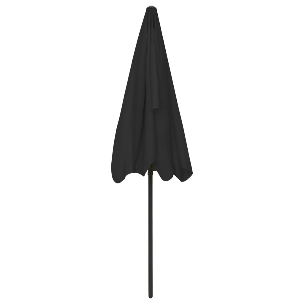 strandparasol 200x125 cm sort