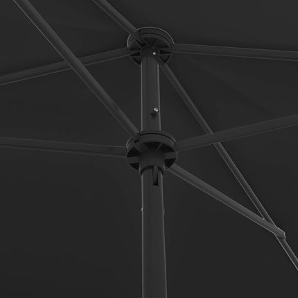 strandparasol 200x125 cm sort