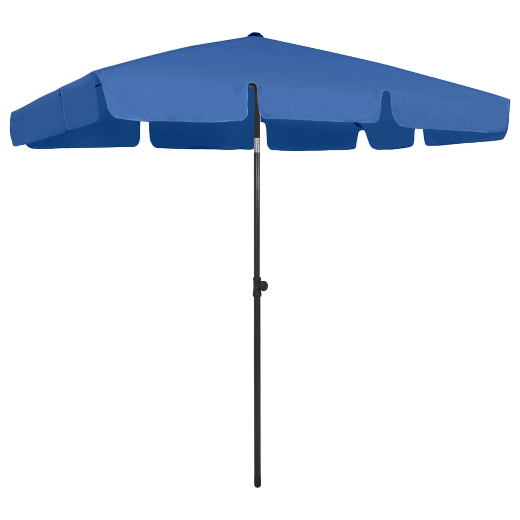 strandparasol 200x125 cm azurblå