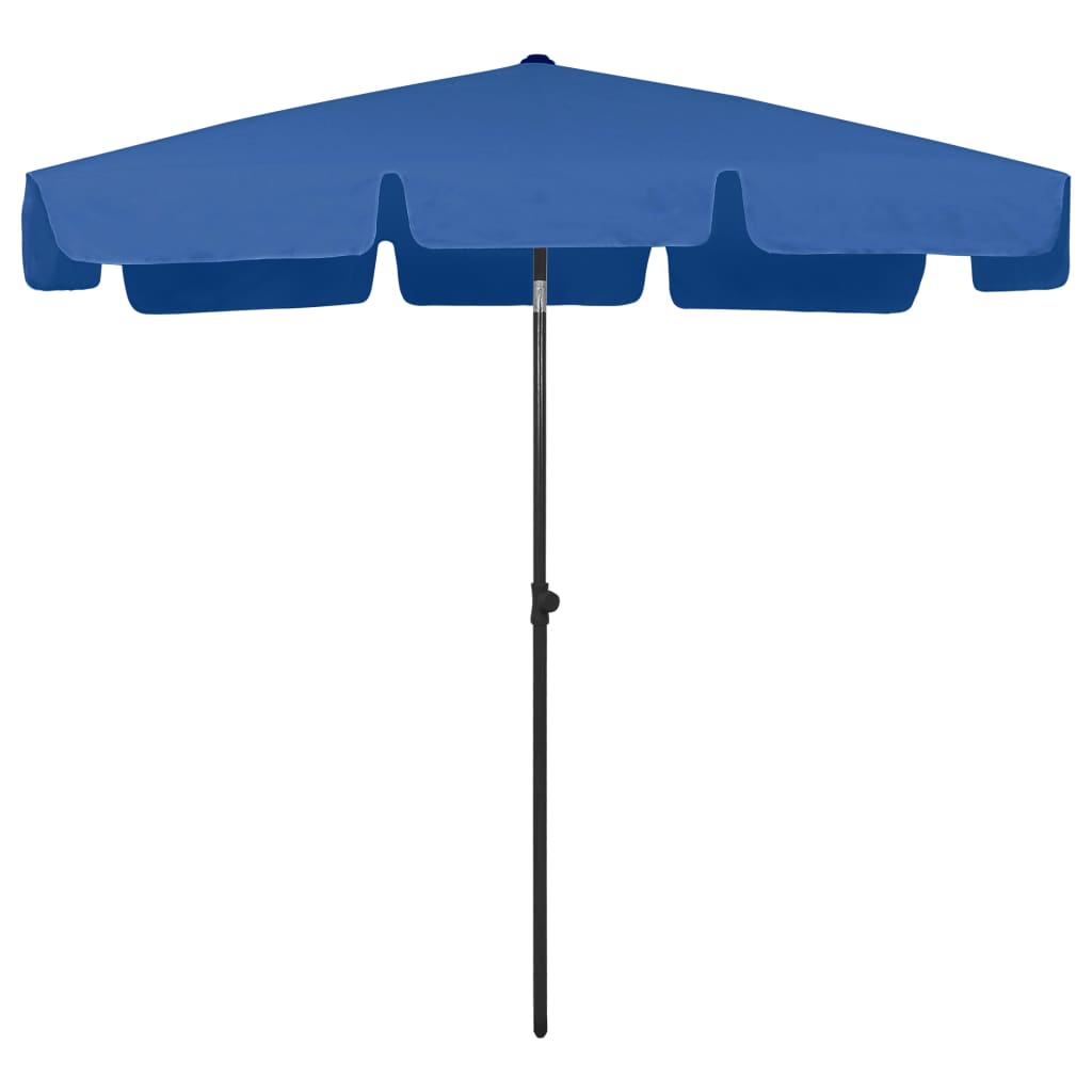strandparasol 200x125 cm azurblå