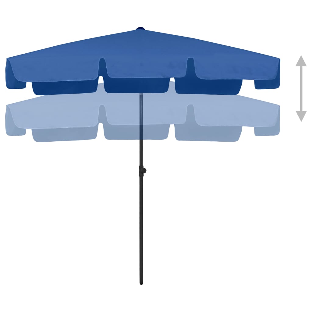 strandparasol 200x125 cm azurblå