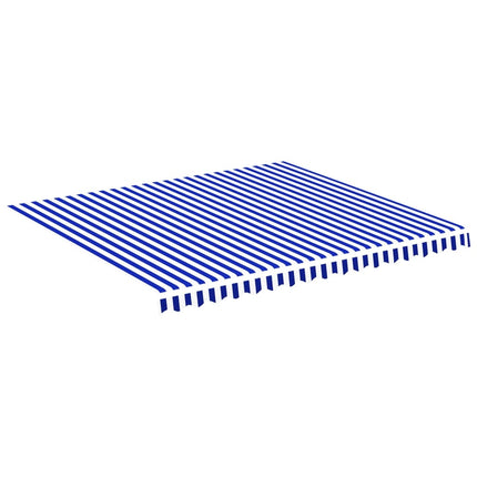 udskiftningsdug til markise 4x3,5 m polyester blå og hvid