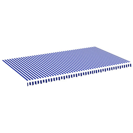udskiftningsdug til markise 580x345 cm polyester blå og hvid