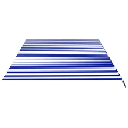 udskiftningsdug til markise 580x345 cm polyester blå og hvid