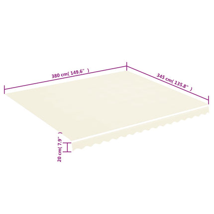 udskiftningsdug til markise 4x3,5 m polyester cremefarvet