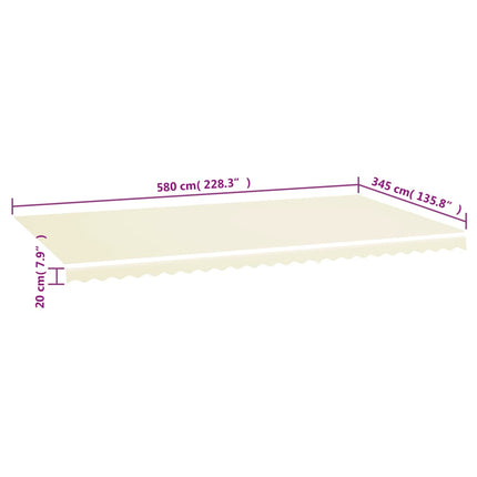 udskiftningsdug til markise 6x3,5 m polyester cremefarvet