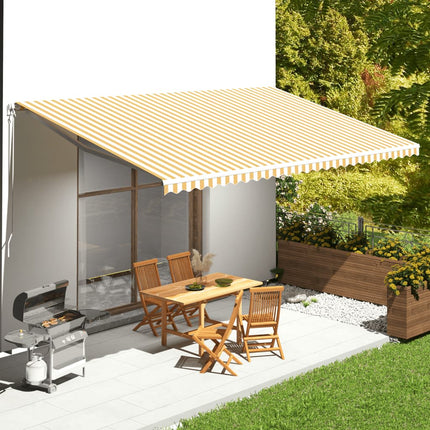udskiftningsdug til markise 580x345 cm polyester gul og hvid