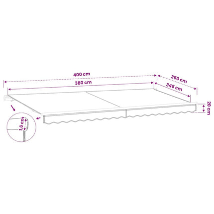 udskiftningsdug til markise 400x350 cm polyester antracitgrå