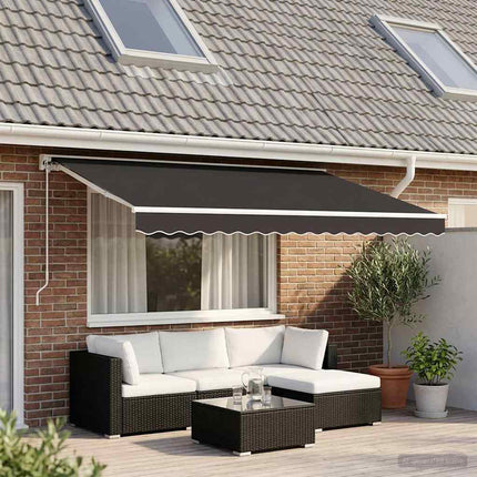 udskiftningsdug til markise 400x350 cm polyester antracitgrå