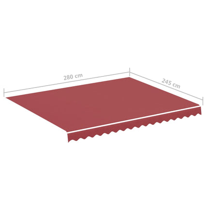 udskiftningsdug til markise 3x2,5 m polyester bordeauxfarvet