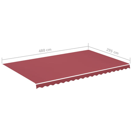 udskiftningsdug til markise 5x3 m polyester bordeauxfarvet