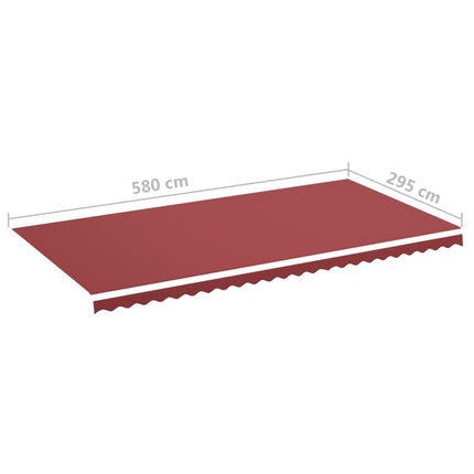 udskiftningsdug til markise 6x3 m polyester bordeauxfarvet