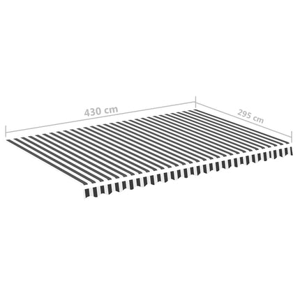 udskiftningsdug til markise 430x295 cm polyester antracitgrå og hvid