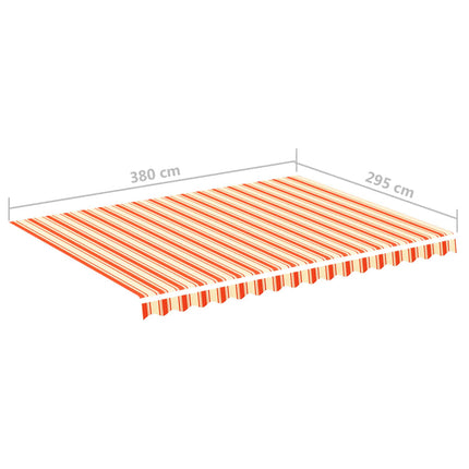 udskiftningsdug til markise 380x295 cm polyester gul og orange