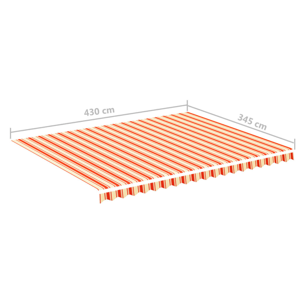 udskiftningsdug til markise 4,5x3,5 m gul og orange
