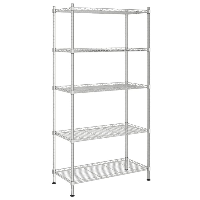 opbevaringsstativ med 5 hylder 90x35x180 cm 250 kg krom