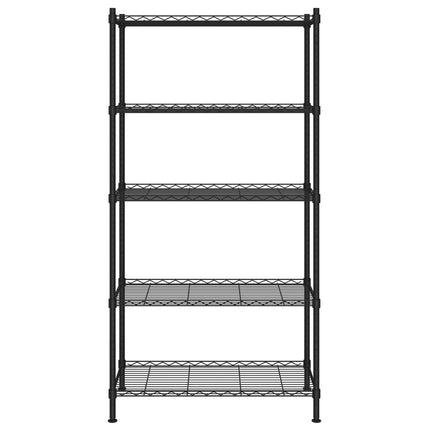 opbevaringsstativ med 5 hylder 90x35x180 cm 250 kg sort
