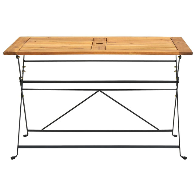 foldbart havebord 120x70x74 cm massivt akacietræ