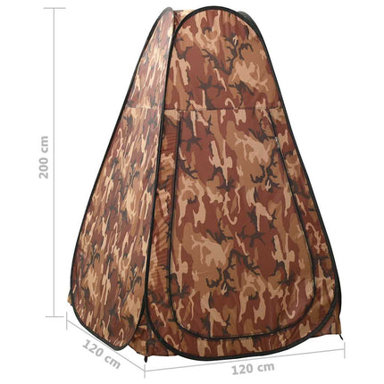 pop-up brusetelt camouflagefarvet