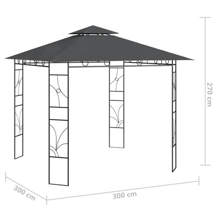 pavillon 3x3x2,7 m 160 g/m² antracitgrå