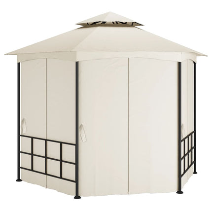 pavillon med sidevægge 3,1x2,7 m cremefarvet