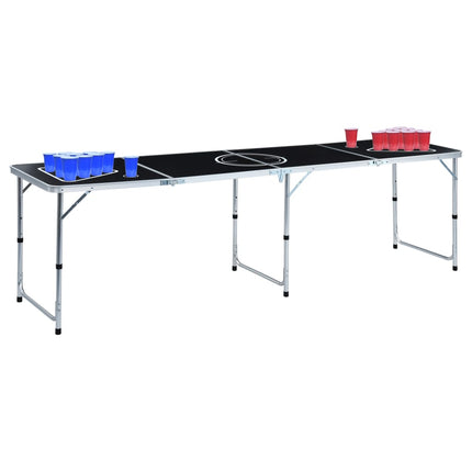 foldbart beer pong-bord med kopper og bolde 240 cm