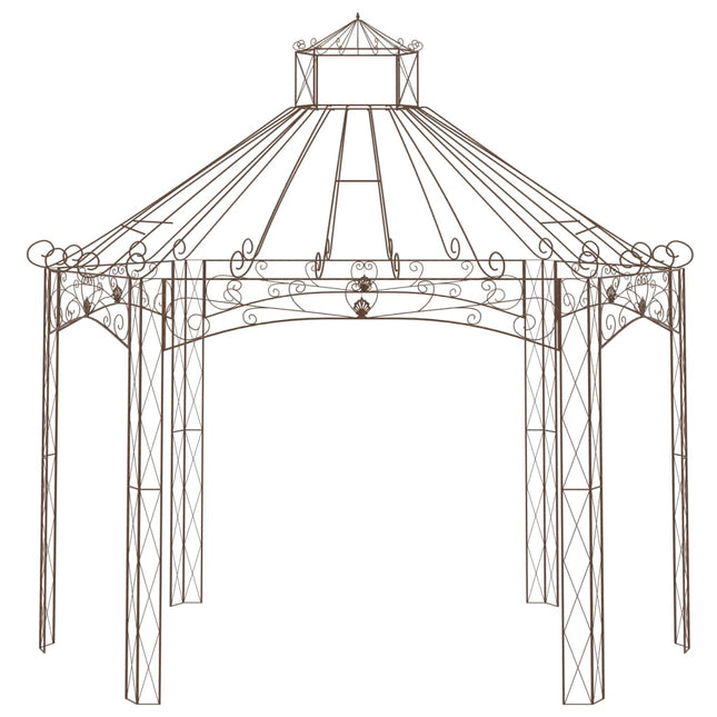 havepavillon 400x258x378 cm jern antikbrun