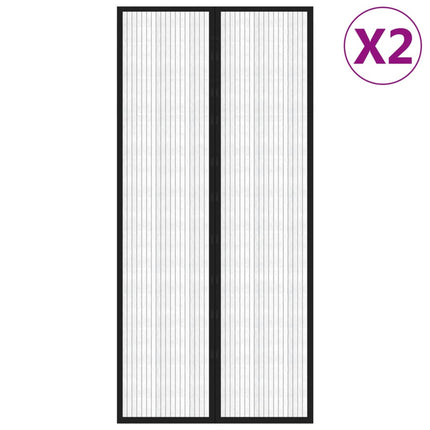 insektnet til dør 2 stk. med magneter 220x110 cm sort