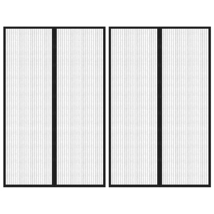 insektnet til dør 2 stk. med magneter 220x130 cm sort