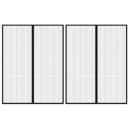 insektnet til dør 2 stk. med magneter 230x160 cm sort