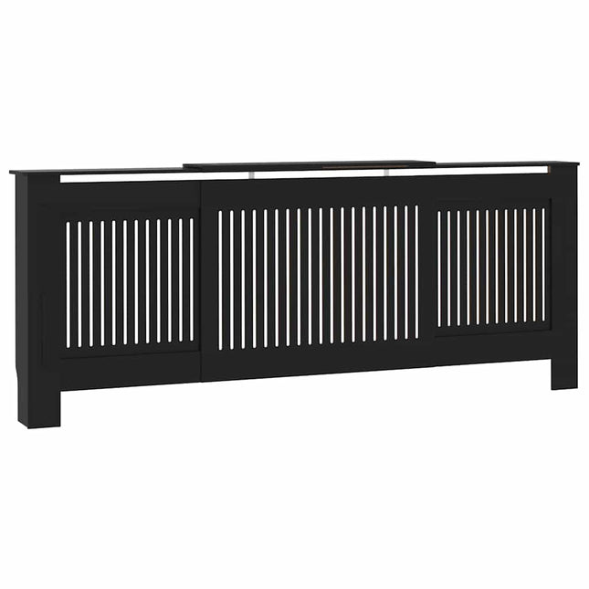 radiatorskjuler 205 cm konstrueret træ sort