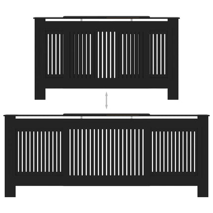 radiatorskjuler 205 cm konstrueret træ sort