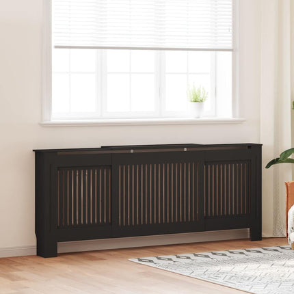 radiatorskjuler 205 cm konstrueret træ sort