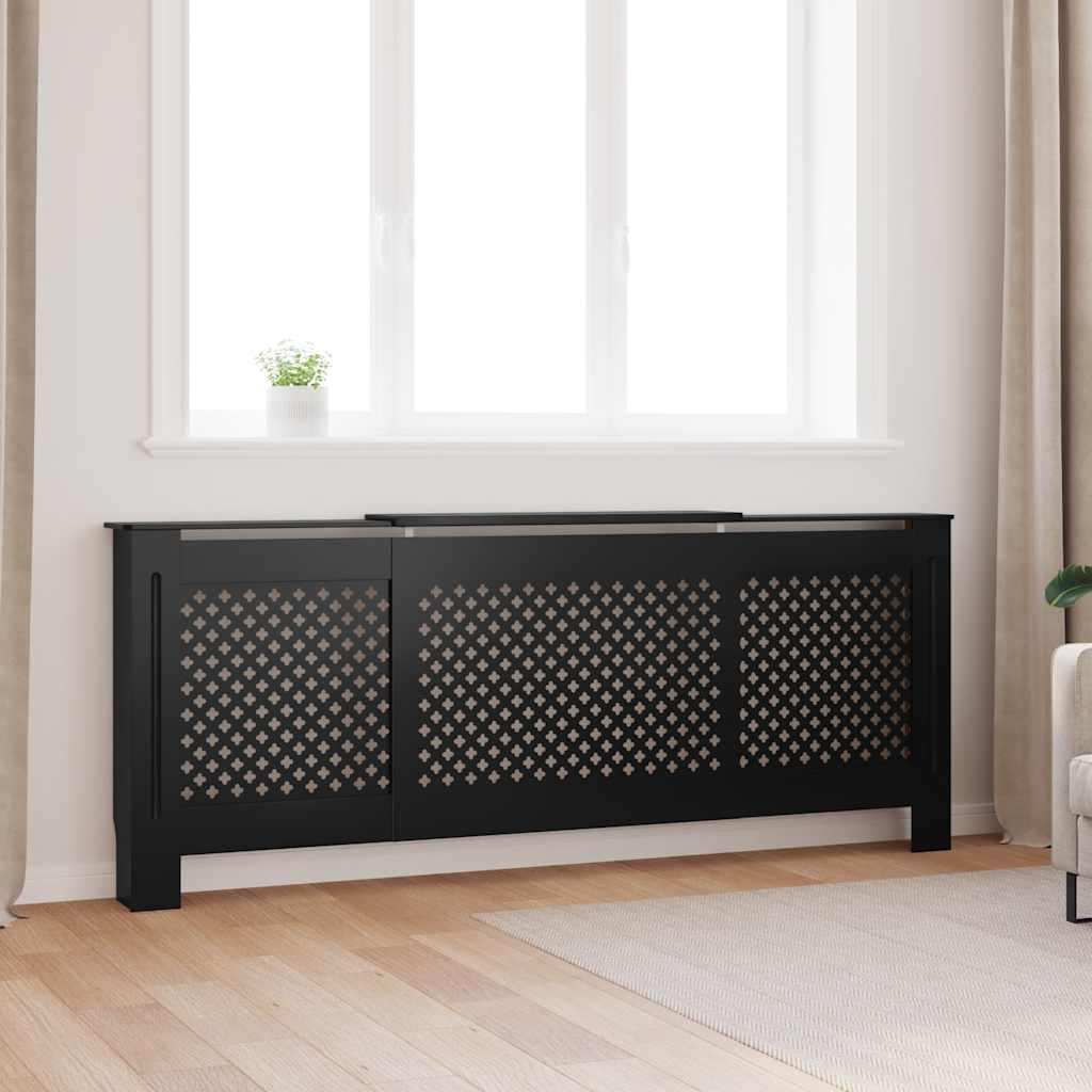 radiatorskjuler 205 cm MDF sort