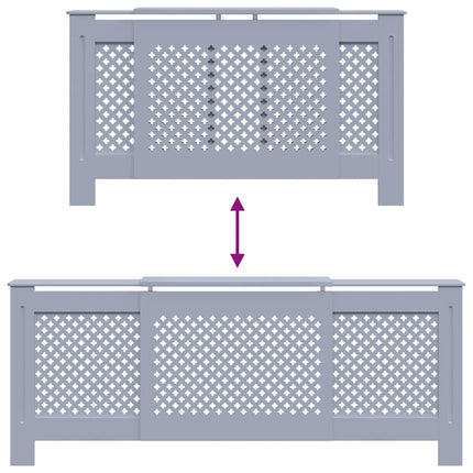 radiatorskjuler 205 cm MDF grå