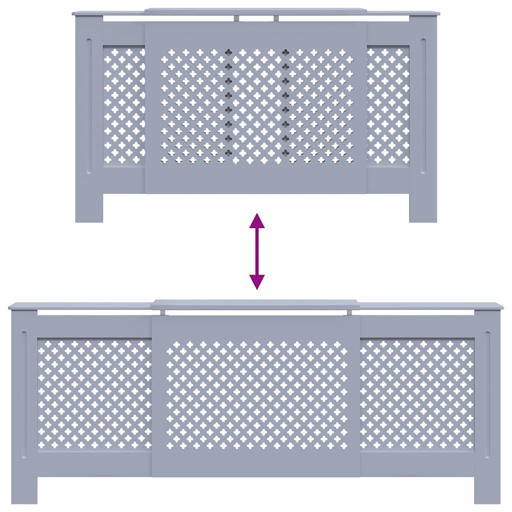 radiatorskjuler 205 cm MDF grå