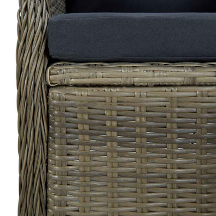 lænestol til haven med hynder polyrattan brun