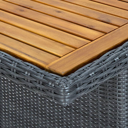 havebord polyrattan og massivt akacietræ mørkegrå
