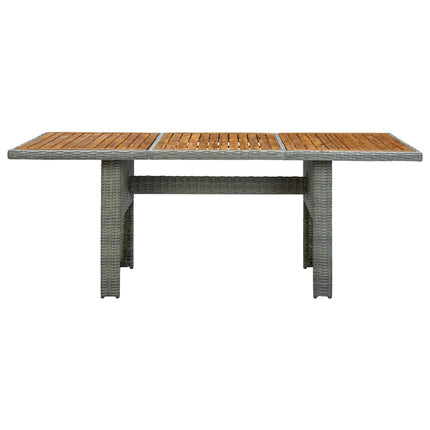 havebord polyrattan og massivt akacietræ lysegrå