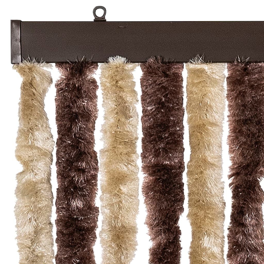 insektgardin 90x200 cm chenille beige og lysebrun