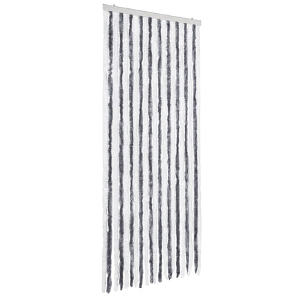 insektgardin 90x200 cm chenille grå og hvid