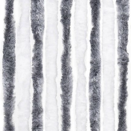 insektgardin 90x200 cm chenille grå og hvid